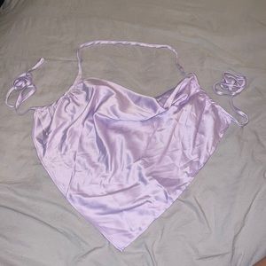 Purple SHEIN Tie Backless Bandana Halter Top